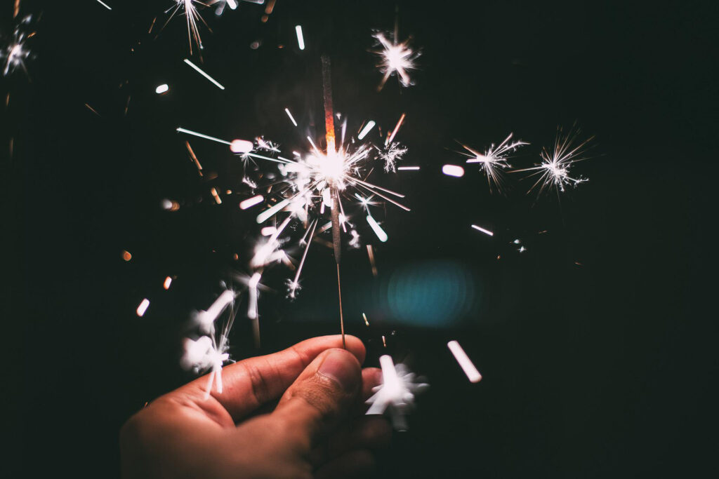 Sparklers on fire